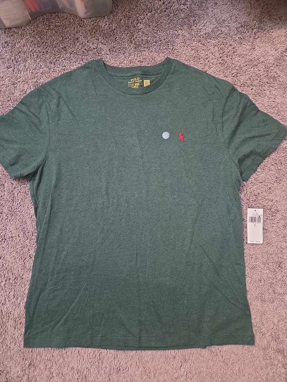 Polo by Ralph Lauren Forest Green Short Sleeve Tee with Red Pony